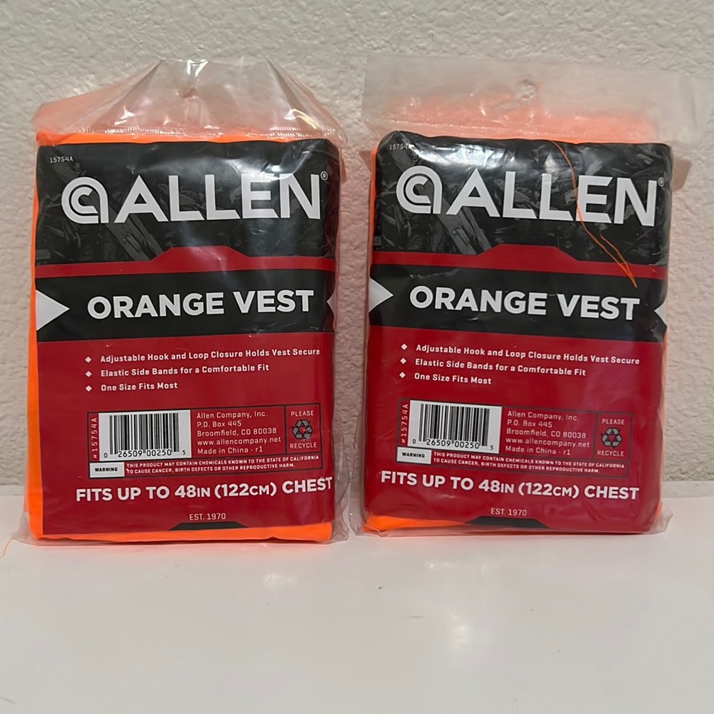 Allen Blaze Orange Vests Outdoor recreation apparel